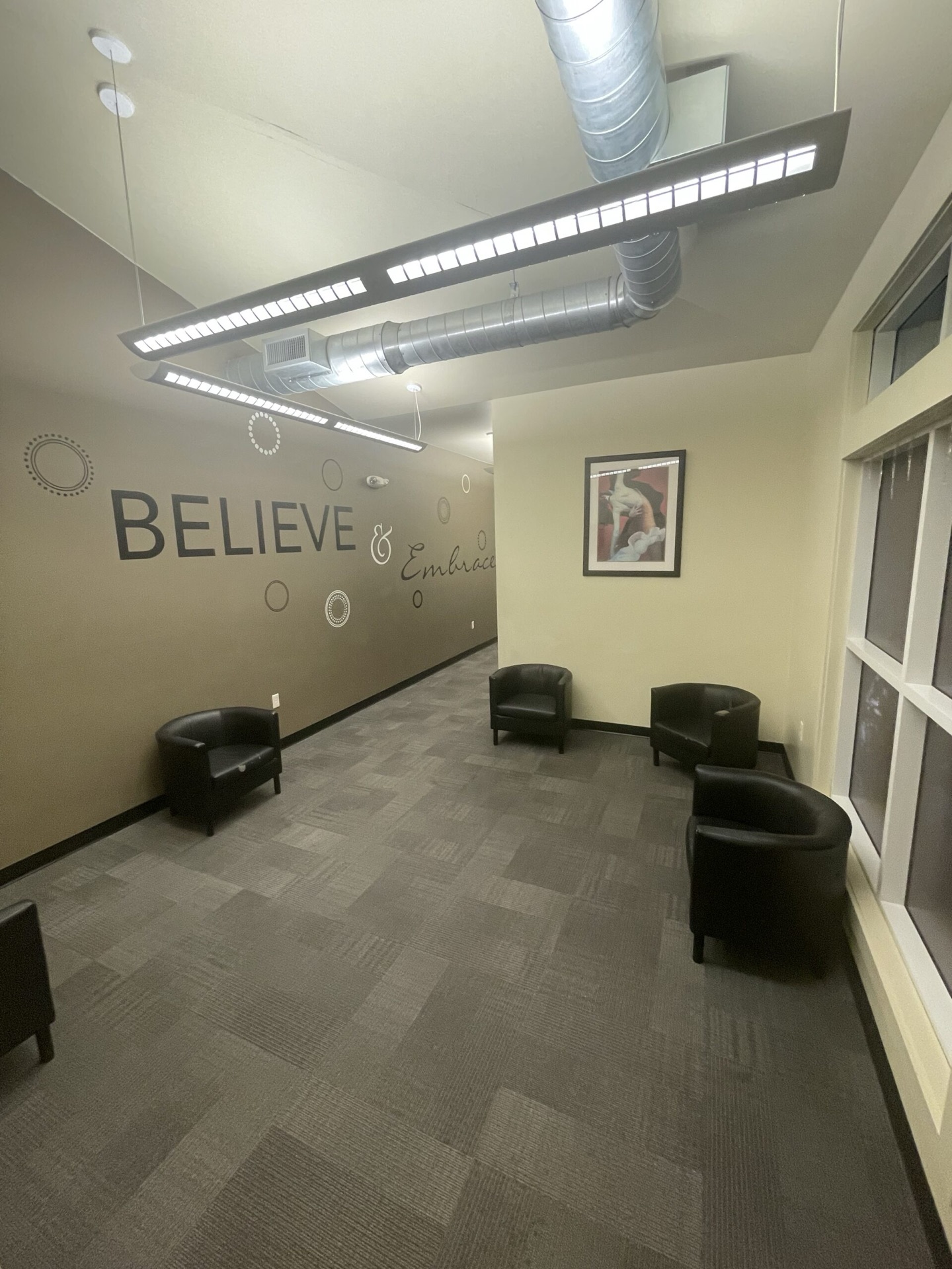 Tidy open office workspace