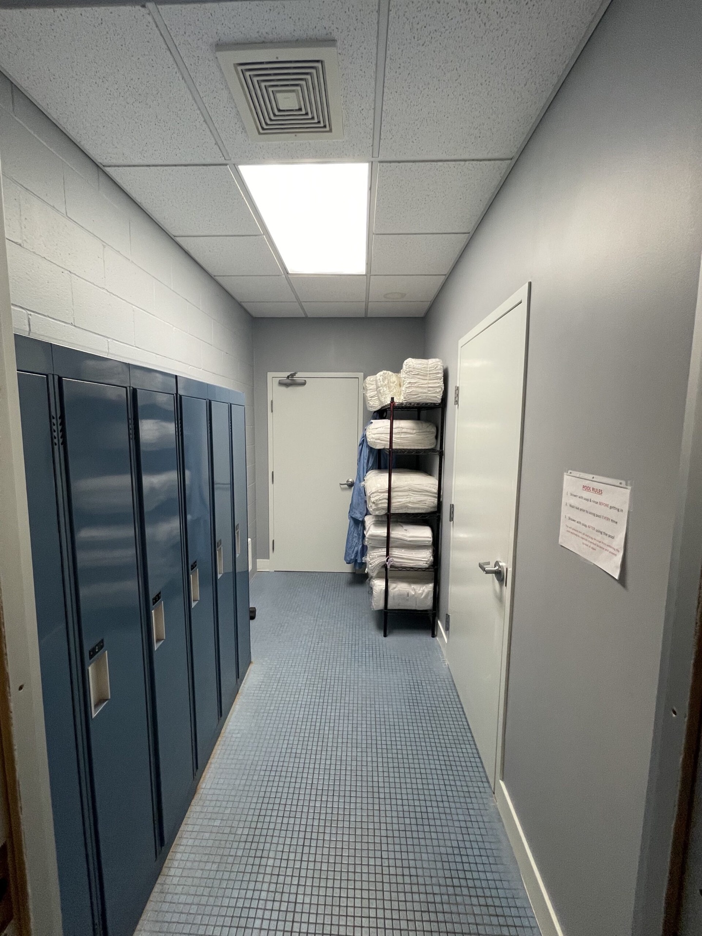 Sanitized office hallway