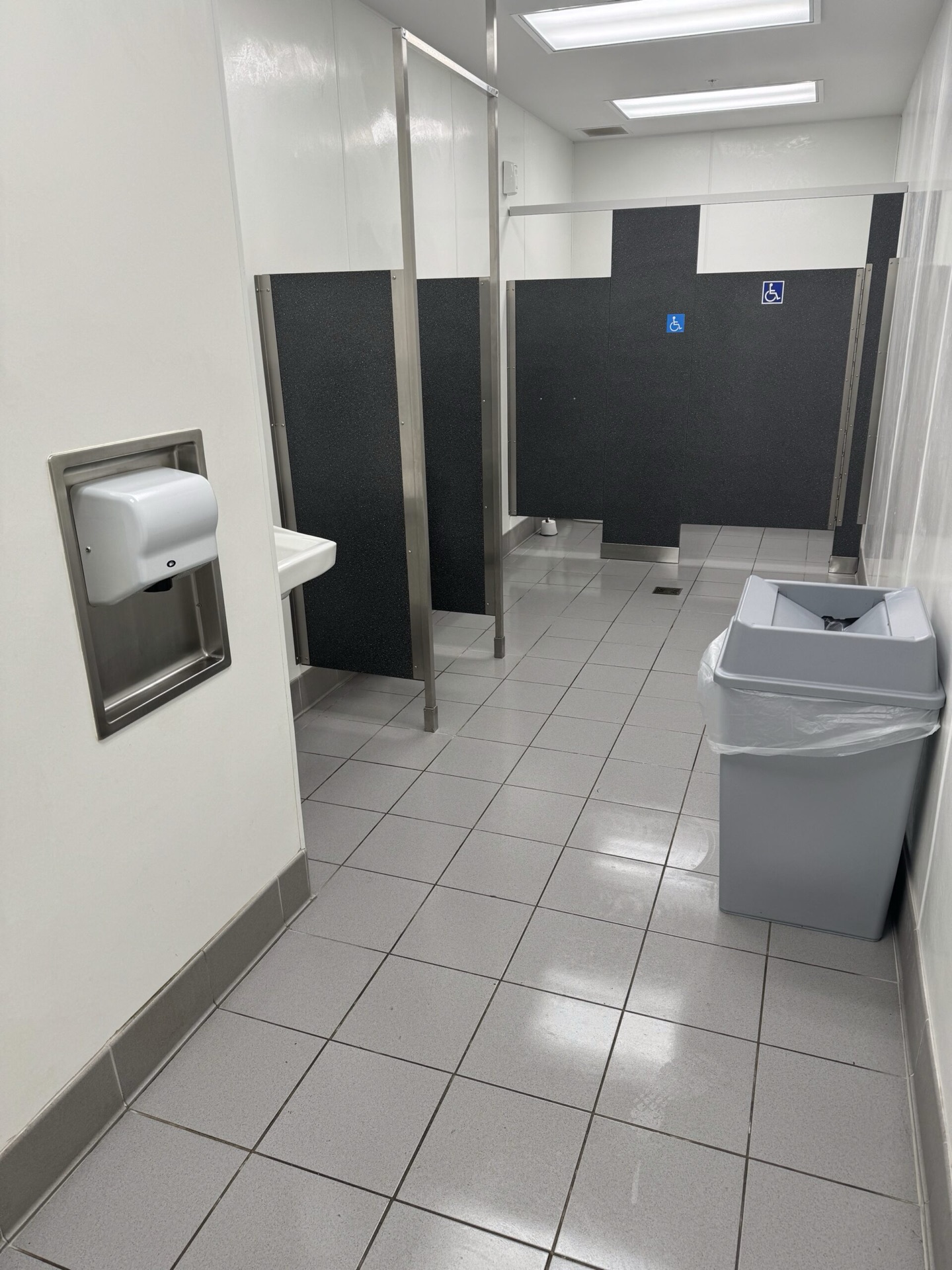Spotless commercial restroom